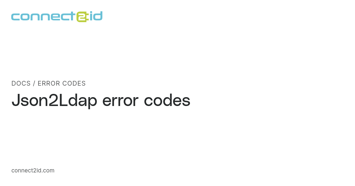 Error codes · Docs · Connect2id