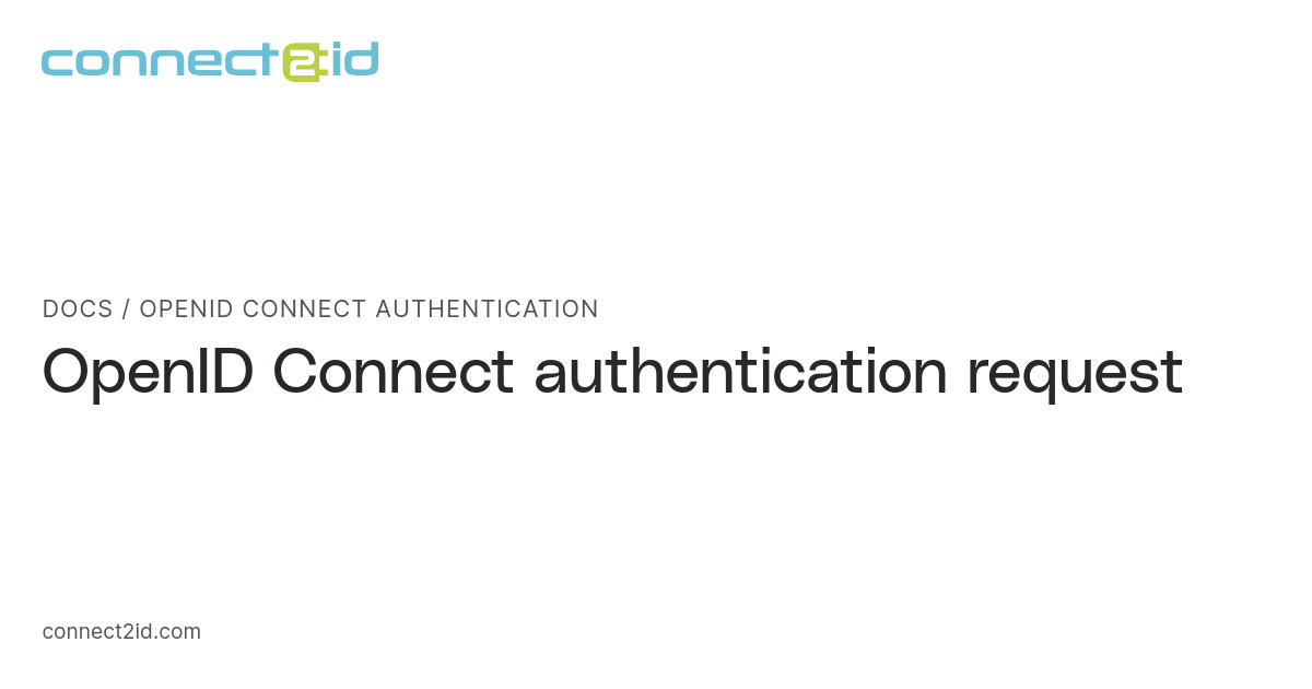 OpenID Connect authentication · Docs · Connect2id