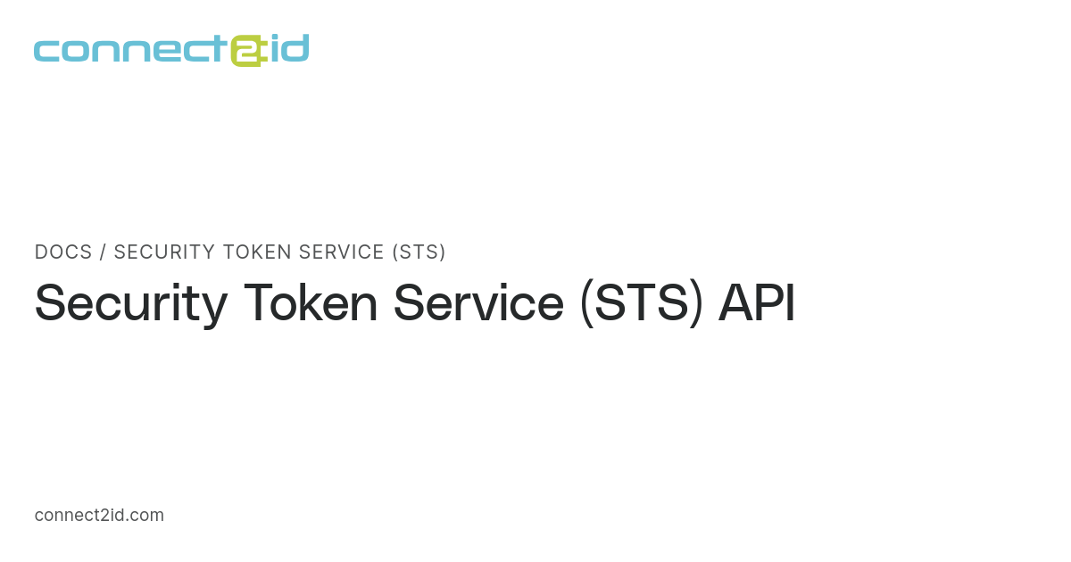 Security Token Service (STS) · Docs · Connect2id