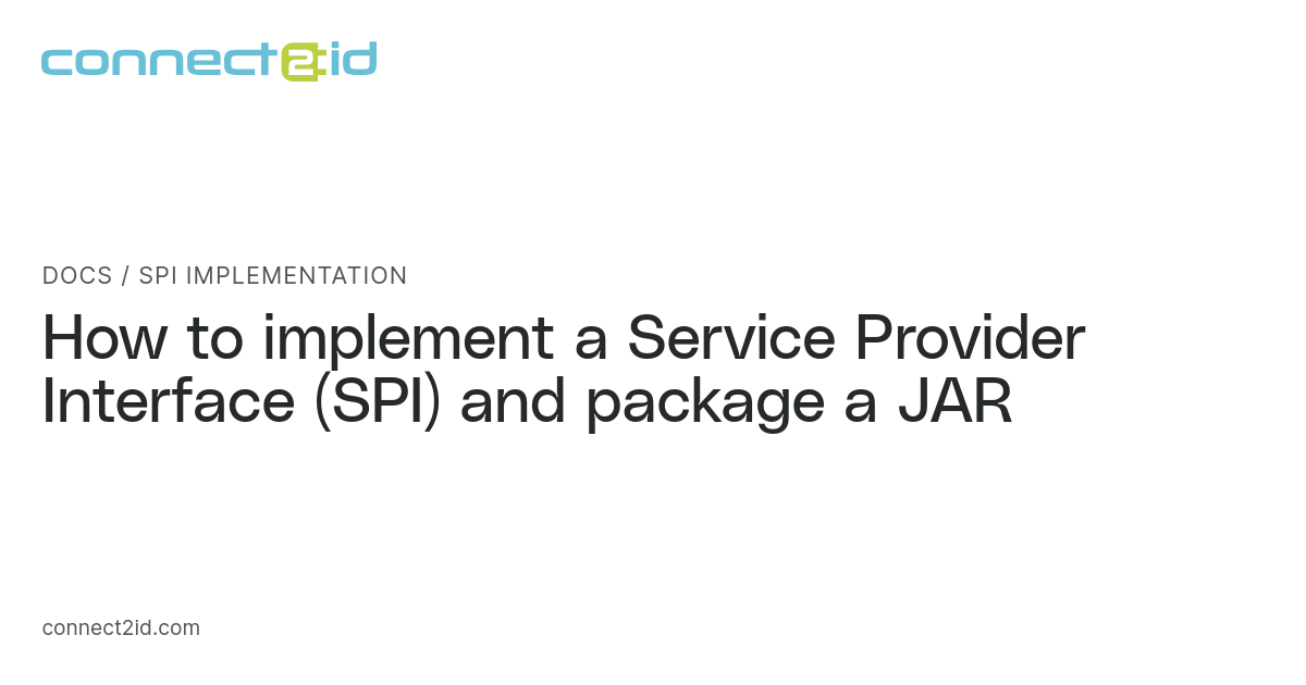 SPI implementation · Docs · Connect2id