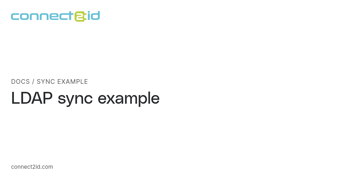 Sync example · Docs · Connect2id